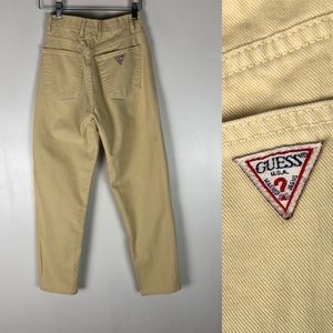 VTG Guess Yellow Denim High Waisted Tapered Leg Jeans w26